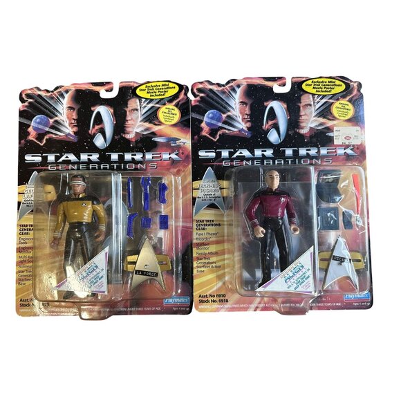 Star Trek Action Figures Generations Geordi LaForge & Jean-Luc Picard Pre-Owned - Picture 1 of 10
